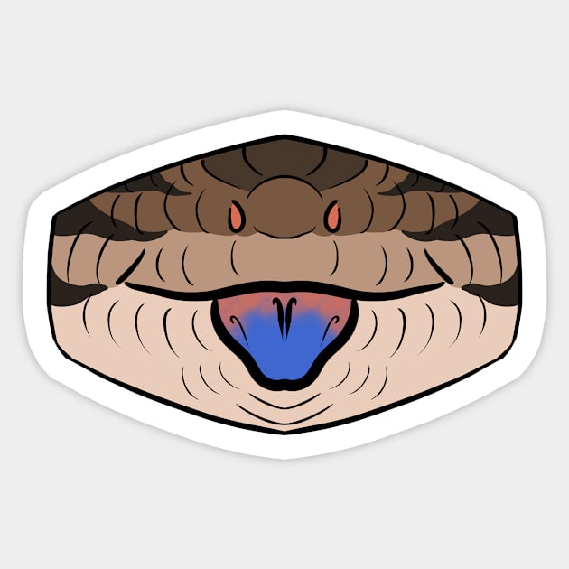 Indonesian Blue Tongue Skink Mask Sticker by TwilightSaint